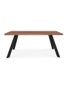 Tavolo da Pranzo Marburg 180×100 cm Rovere Noce e Acciaio Antracite – Design Industriale