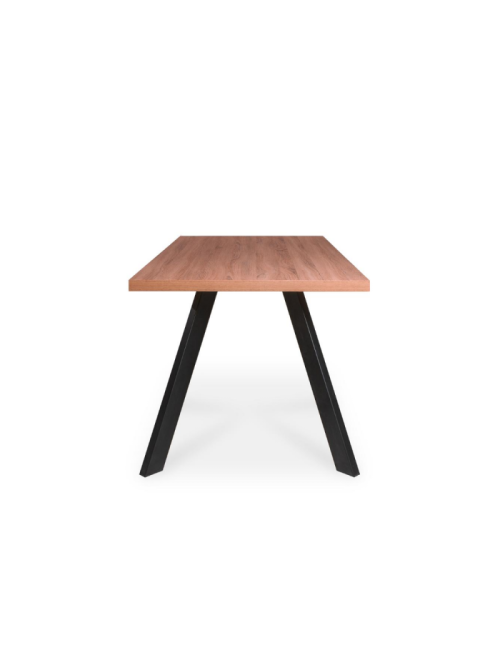 Tavolo da Pranzo Marburg 180×100 cm Rovere Noce e Acciaio Antracite – Design Industriale