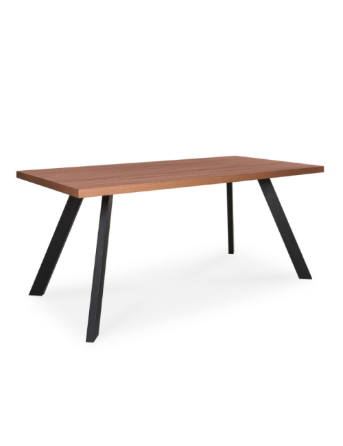 Tavolo da Pranzo Marburg 180×100 cm Rovere Noce e Acciaio Antracite – Design Industriale