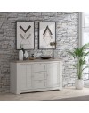 Madia Forma 2 Ante e 3 Cassetti Rovere Bianco Neve e Olmo Scuro 160 cm – Eleganza Contemporanea