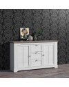 Madia Forma 2 Ante e 3 Cassetti Rovere Bianco Neve e Olmo Scuro 160 cm – Eleganza Contemporanea