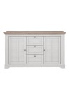 Madia Forma 2 Ante e 3 Cassetti Rovere Bianco Neve e Olmo Scuro 160 cm – Eleganza Contemporanea