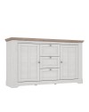Madia Forma 2 Ante e 3 Cassetti Rovere Bianco Neve e Olmo Scuro 160 cm – Eleganza Contemporanea