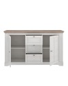 Madia Forma 2 Ante e 3 Cassetti Rovere Bianco Neve e Olmo Scuro 160 cm – Eleganza Contemporanea