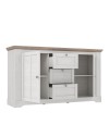 Madia Forma 2 Ante e 3 Cassetti Rovere Bianco Neve e Olmo Scuro 160 cm – Eleganza Contemporanea