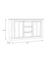 Madia Forma 2 Ante e 3 Cassetti Rovere Bianco Neve e Olmo Scuro 160 cm – Eleganza Contemporanea