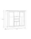 Credenza Forma 3 Ante con Vetro Temperato e Luci LED Rovere Bianco Neve e Olmo Scuro – Design Luminoso