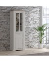 Vetrina Forma 2 Ante con Cassetto e Luci LED Rovere Bianco Neve e Olmo Scuro – Compatta e Raffinata