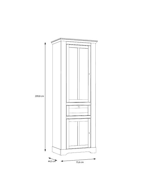 Vetrina Forma 2 Ante con Cassetto e Luci LED Rovere Bianco Neve e Olmo Scuro – Compatta e Raffinata
