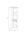 Vetrina Forma 2 Ante con Cassetto e Luci LED Rovere Bianco Neve e Olmo Scuro – Compatta e Raffinata