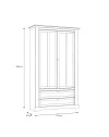 Vetrina Forma 2 Ante con Vetro, 2 Cassetti e Luci LED Rovere Bianco Neve e Olmo Scuro – Esposizione di Grande Impatto