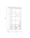 Vetrina Forma 2 Ante con Vetro, 2 Cassetti e Luci LED Rovere Bianco Neve e Olmo Scuro – Esposizione di Grande Impatto