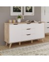 Madia Axis 2 Ante e 3 Cassetti Rovere e Bianco 149 cm – Design Moderno e Funzionalità Quotidiana