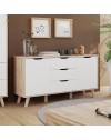 Madia Axis 2 Ante e 3 Cassetti Rovere e Bianco 149 cm – Design Moderno e Funzionalità Quotidiana