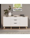 Madia Axis 2 Ante e 3 Cassetti Rovere e Bianco 149 cm – Design Moderno e Funzionalità Quotidiana