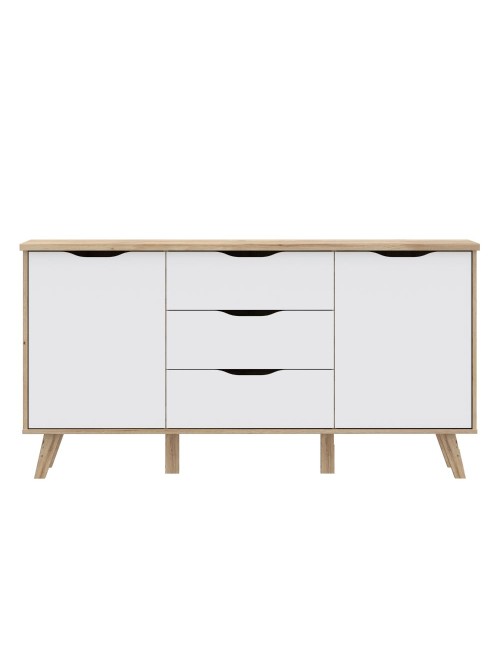 Madia Axis 2 Ante e 3 Cassetti Rovere e Bianco 149 cm – Design Moderno e Funzionalità Quotidiana