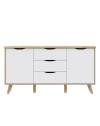 Madia Axis 2 Ante e 3 Cassetti Rovere e Bianco 149 cm – Design Moderno e Funzionalità Quotidiana