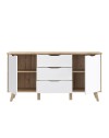 Madia Axis 2 Ante e 3 Cassetti Rovere e Bianco 149 cm – Design Moderno e Funzionalità Quotidiana