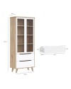 Vetrina Axis 2 Ante in Vetro e 2 Cassetti Rovere e Bianco – Eleganza Moderna e Massima Luminosità