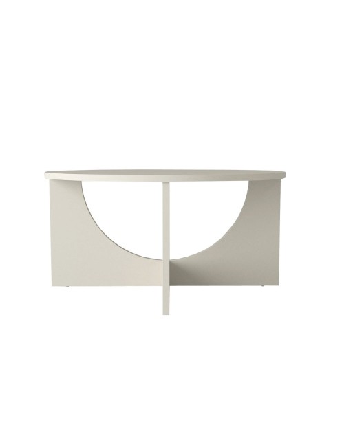 Tavolino da Salotto Lemmar Rotondo Cashmere con Base a Croce e Intagli ad Arco