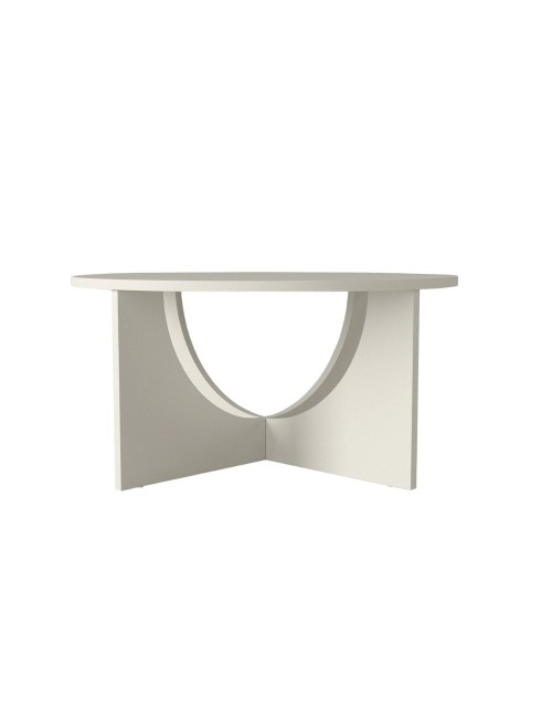 Tavolino da Salotto Lemmar Rotondo Cashmere con Base a Croce e Intagli ad Arco