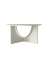 Tavolino da Salotto Lemmar Rotondo Cashmere con Base a Croce e Intagli ad Arco