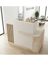 Bancone Reception Dayana 150 cm Cashmere e Travertino con LED – Design Moderno