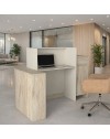 Bancone Reception Dayana 150 cm Cashmere e Travertino con LED – Design Moderno