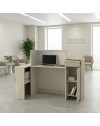Bancone Reception Dayana 150 cm Cashmere e Travertino con LED – Design Moderno
