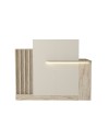 Bancone Reception Dayana 150 cm Cashmere e Travertino con LED – Design Moderno