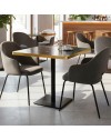 Tavolo quadrato 80x80 base nera e piano effetto marmo nero Key