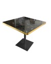 Tavolo quadrato 80x80 base nera e piano effetto marmo nero Key