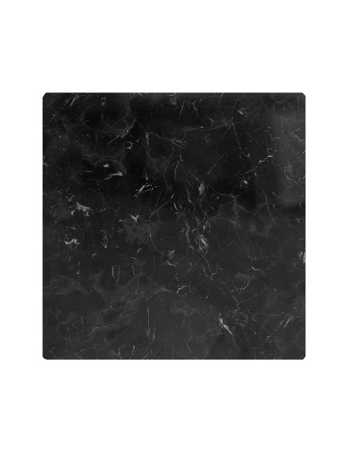 Tavolo quadrato 80x80 base nera e piano effetto marmo nero Key
