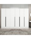 Armadio Kale 6 ante battenti effetto cannettato bianco 270x52x210H – Eleganza e capienza