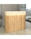 Bancone Reception Wilko 110 cm Rovere con Dettaglio Travertino e LED – Design Moderno