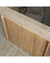 Bancone Reception Wilko 110 cm Rovere con Dettaglio Travertino e LED – Design Moderno