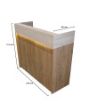 Bancone Reception Wilko 110 cm Rovere con Dettaglio Travertino e LED – Design Moderno