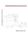 Bancone Reception Wilko 110 cm Rovere con Dettaglio Travertino e LED – Design Moderno