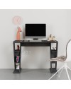 Scrivania Papillon antracite con gambe a X e ripiani integrati 106x50x75
