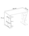 Scrivania Papillon antracite con gambe a X e ripiani integrati 106x50x75