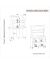 Credenza Cucina Melinta Bianca con 4 Ante, Mensole a Giorno e Angolo Caffè