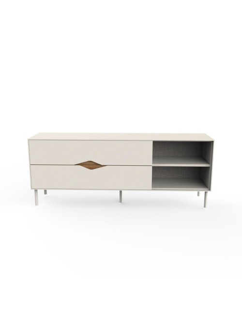 Porta TV Marquise Cashmere con Dettagli Rovere Deep Oud e Vani a Giorno