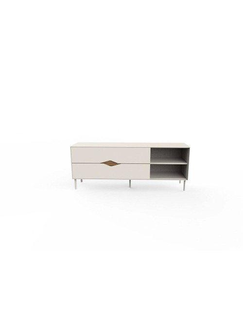 Porta TV Marquise Cashmere con Dettagli Rovere Deep Oud e Vani a Giorno