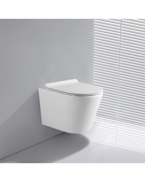 WC Sospeso Rimless YJ-2392 in Ceramica Bianco Lucido dal Design Moderno