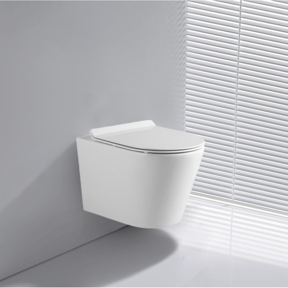 WC Sospeso Rimless YJ-2392 in Ceramica Bianco Lucido dal Design Moderno