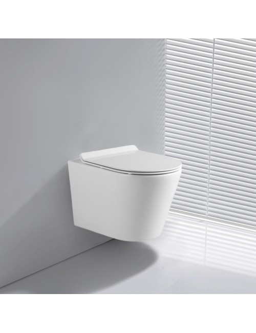 WC Sospeso Rimless YJ-2392 in Ceramica Bianco Lucido dal Design Moderno