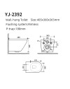 WC Sospeso Rimless YJ-2392 in Ceramica Bianco Lucido dal Design Moderno
