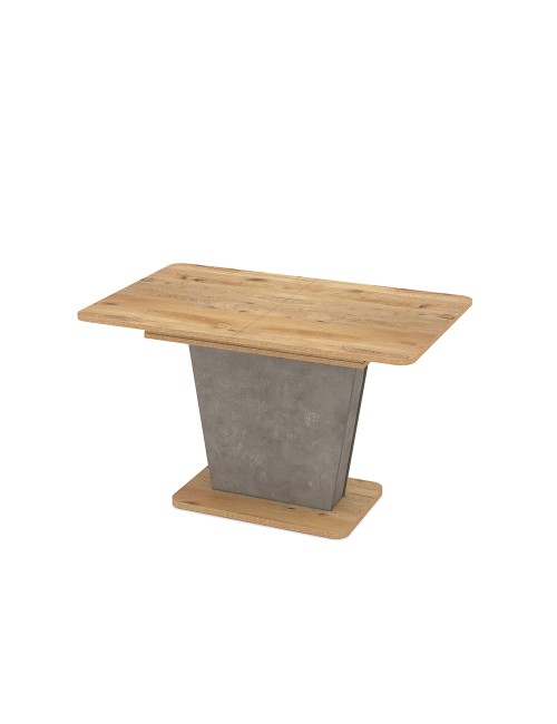 Tavolo allungabile Lali con piano e base rovere e struttura portante finitura cemento 120x75x76H