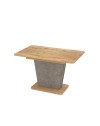 Tavolo allungabile Lali con piano e base rovere e struttura portante finitura cemento 120x75x76H