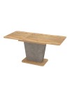 Tavolo allungabile Lali con piano e base rovere e struttura portante finitura cemento 120x75x76H